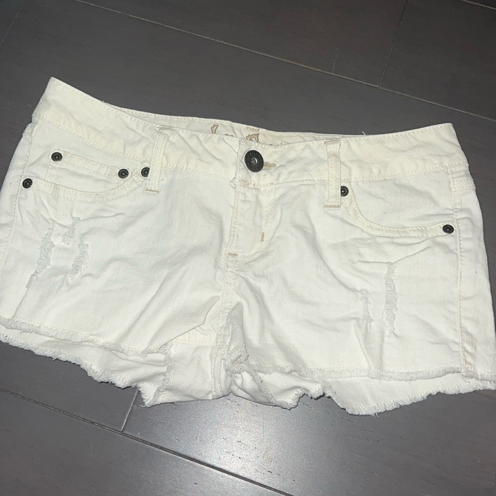 Size 5 white denim shorts